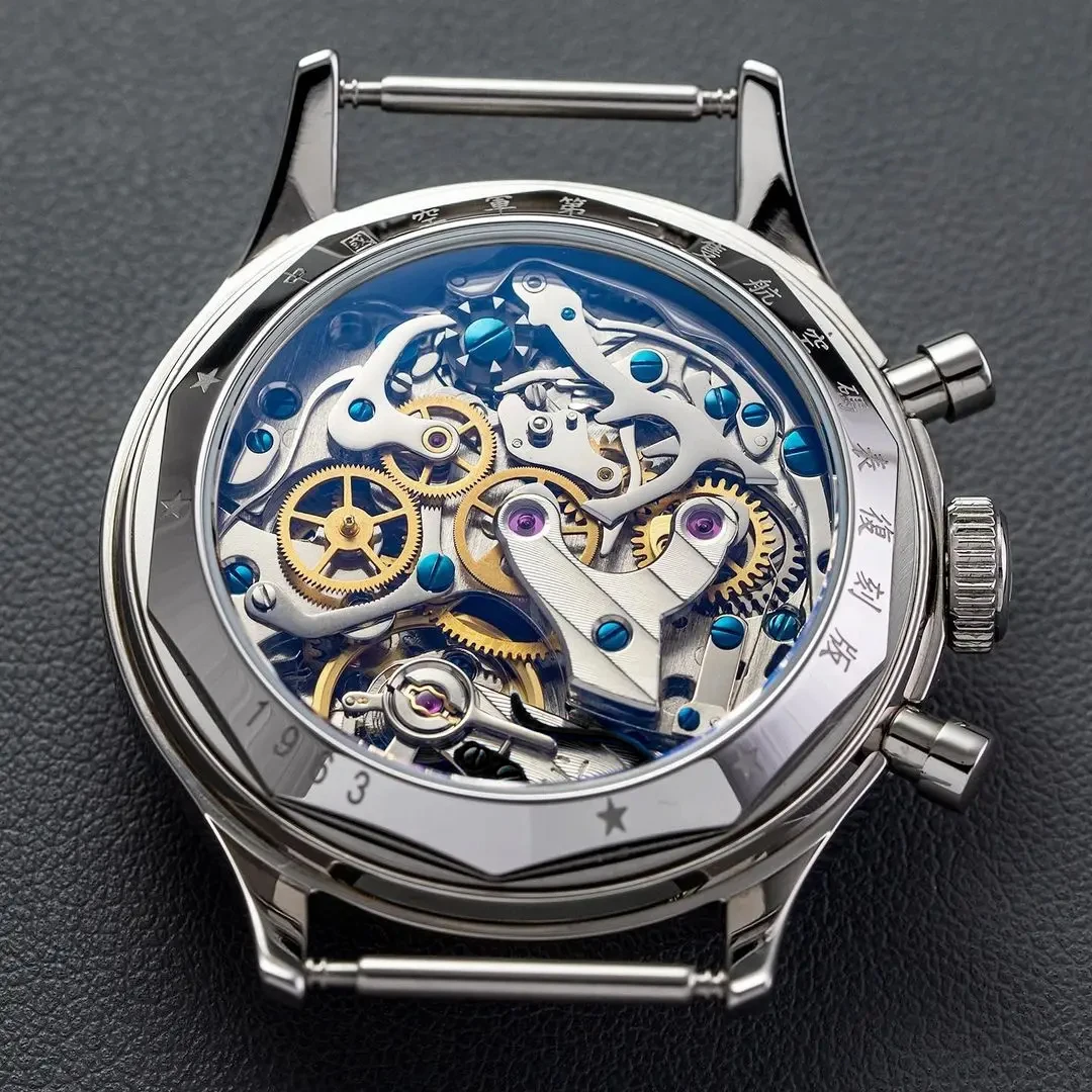 SEAKOSS 40 มม.Goose Men 1963 Chronograph Original ST1901 Seagull การเคลื่อนไหว Hand Winding Mechanical 38 มม.นักบินนาฬิกาข้อมือ