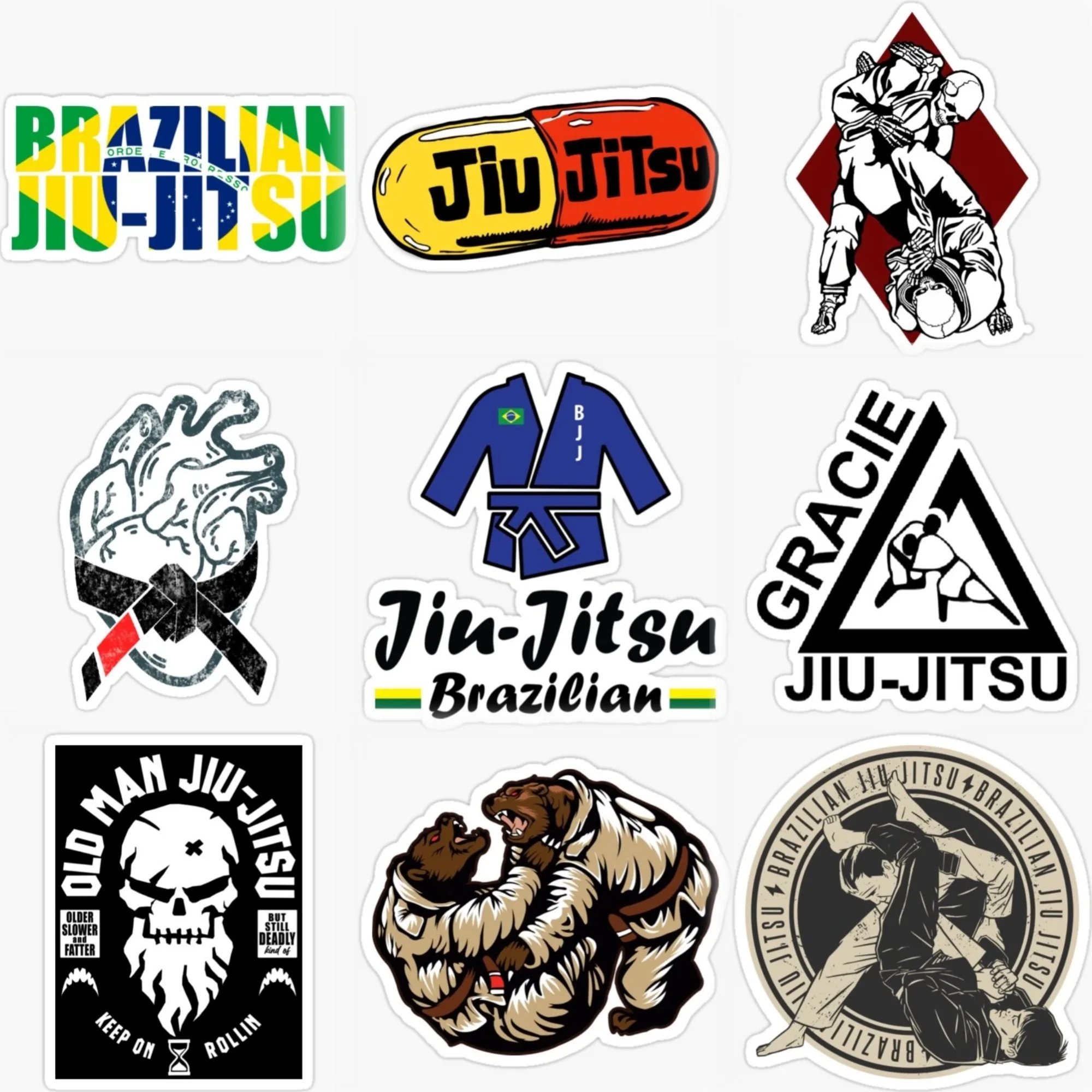 

Jiu Jitsu BJJ Wrestle Creative PVC Waterproof Sticker for Decorate Car Motorcycle Bicycle Helmet Window Fridge Decal Accessories