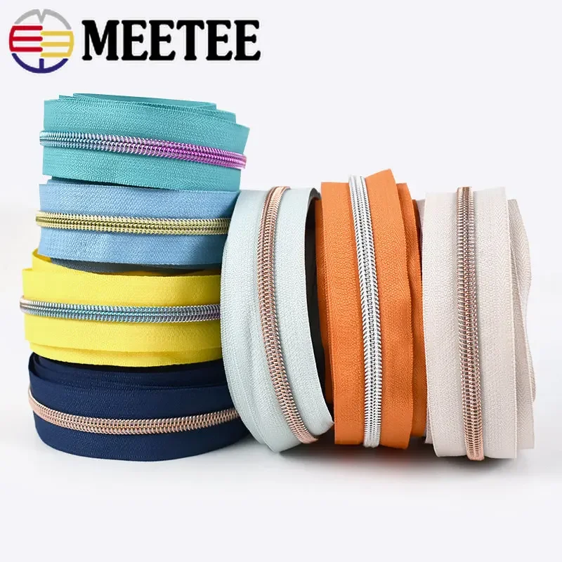 3Meters 5# Nylon Zipper By The Meter Purse Pockets Plastic Sewing Zippers Tape DIY Clothes Zips Repair Kit Garment Accessories