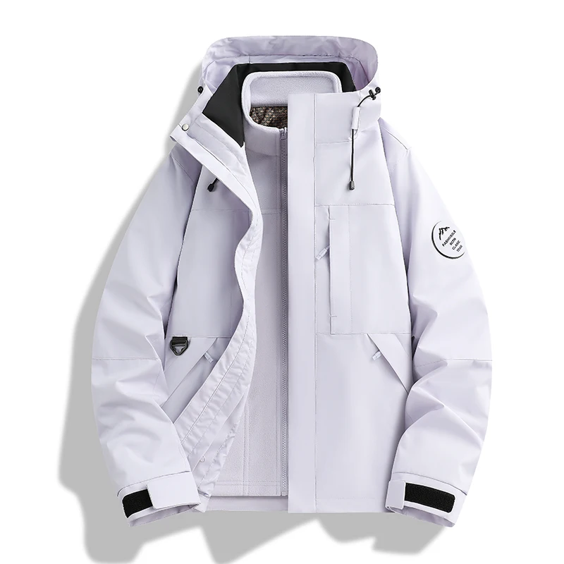 New 3-in-1 Outdoor Cycling Sport Windproof Breathable Jacket Simple and Fashionable Couple Outdoor Camping Skiing Warm Jacket