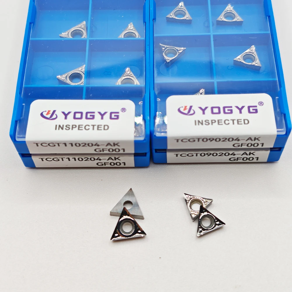 

YOGYG CNC Lathe Aluminum Blade TCGT090202/04/08 AK TCGT110202/04/08 AK TCGT16T302/04/08AK Triangular Lathe Inner Hole Tool Blade