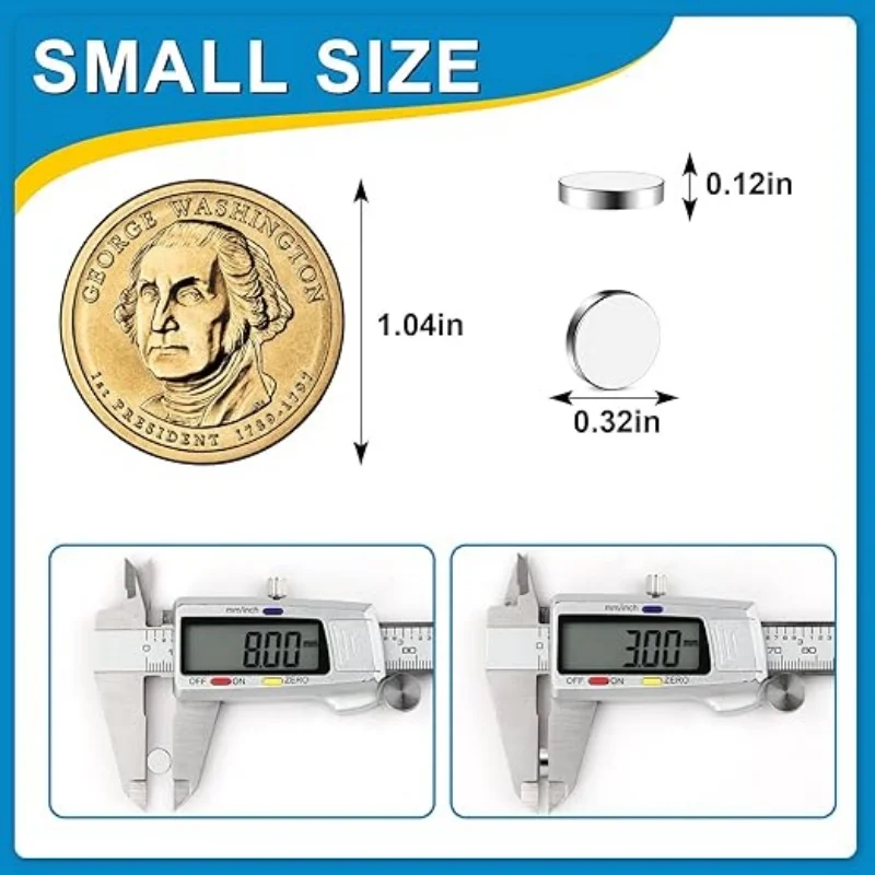 Round Magnet 8×3mm Circle Magnet Fridge Magnetic Great for Organizing Paper DIY for Crafts Whiteboards Home Office and Projects
