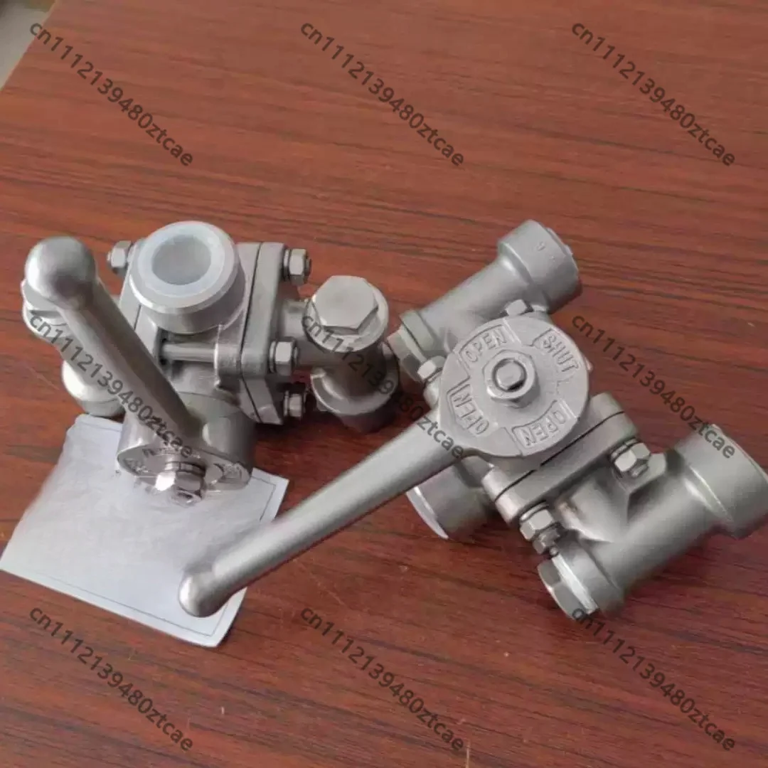 Stainless Steel Cryogenic 3-Way Ball Valve Safety Valve Base for Liquid Nitrogen Cryogenic Tank Truck Storage Tank Equipment