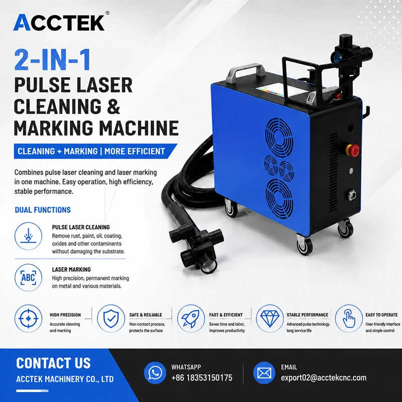 Portable Fiber Laser Marking Machine with Pulse Laser Cleaning Function Air Cooling Handheld Laser Rust Remover for Metal