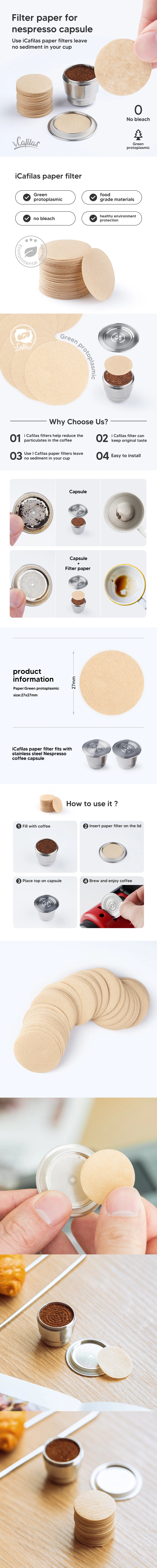 Einweg-Papierfilter für Nespresso-Kaffeekapsel aus Edelstahl, schützt vor dem Boden, hält die Kapsel einfache Reinigung – Detail 2