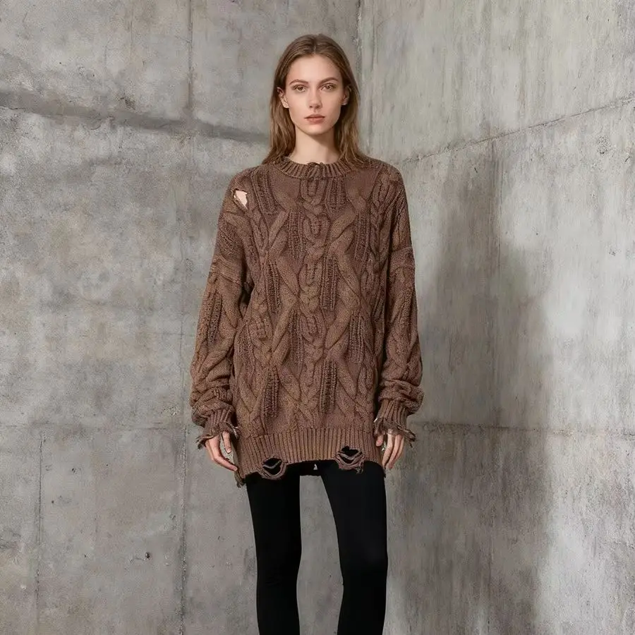 

Women's Casual Loose Fit Crew Neck Pullover Knit Sweater Autumn New Fashion Soft Comfortable Top