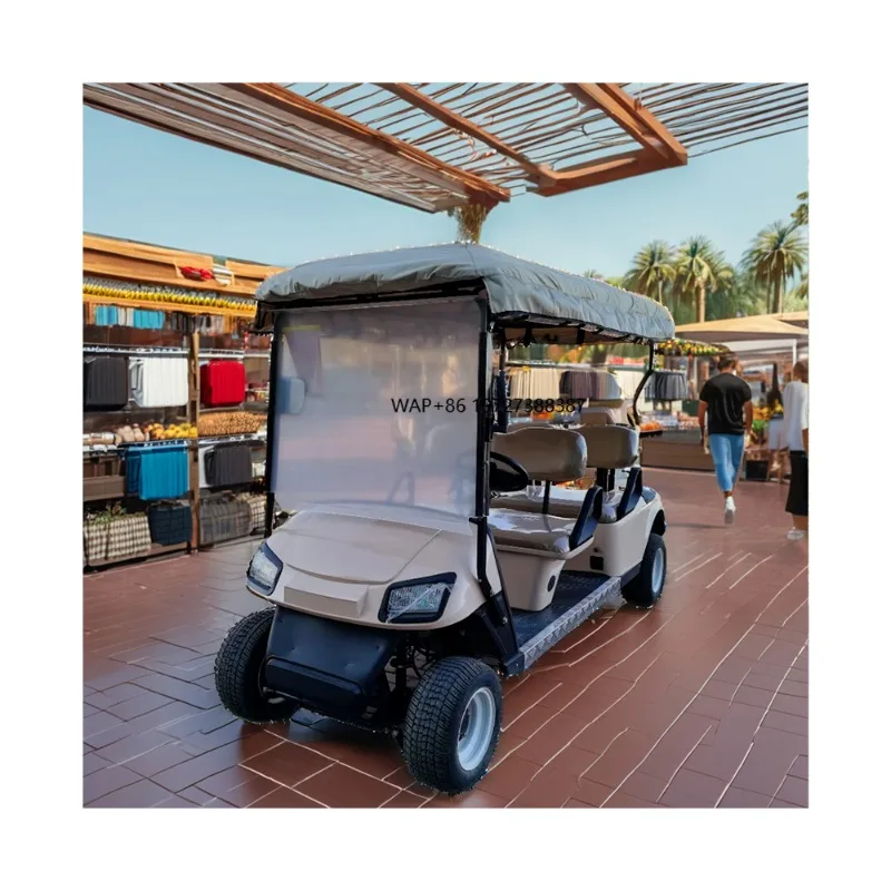 2024 High Quality Wholesale Electric Golf Cart with Awning Utility Steel Cart 48V Battery Voltage