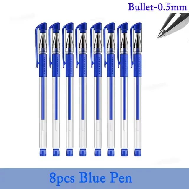 

Refill Set School Supplies Black Blue Red Ink Color 0.5mm Retractable Ballpoint Pens Business Student School Office Gel Pen