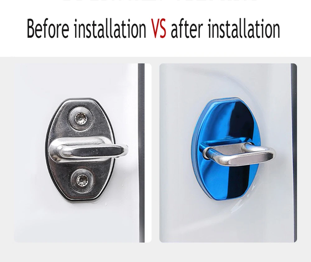 4pcs Car Door Lock Protective Cover Sticker for Audi Sline RS3 RS5 RS6 RS7 S3 S4 S5 S6 S7 A4L A3 A4 A5 A6 A7 TT Q2 Q5 B9 B5
