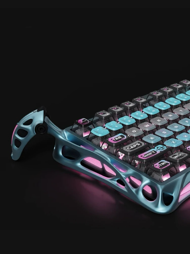 لوحة مفاتيح ميكانيكية للعبة Gravity Planet ذات علامة تجارية مشتركة K1PRO ACE ثلاثية الأوضاع RGB للألعاب الرياضية الإلكترونية اللاسلكية