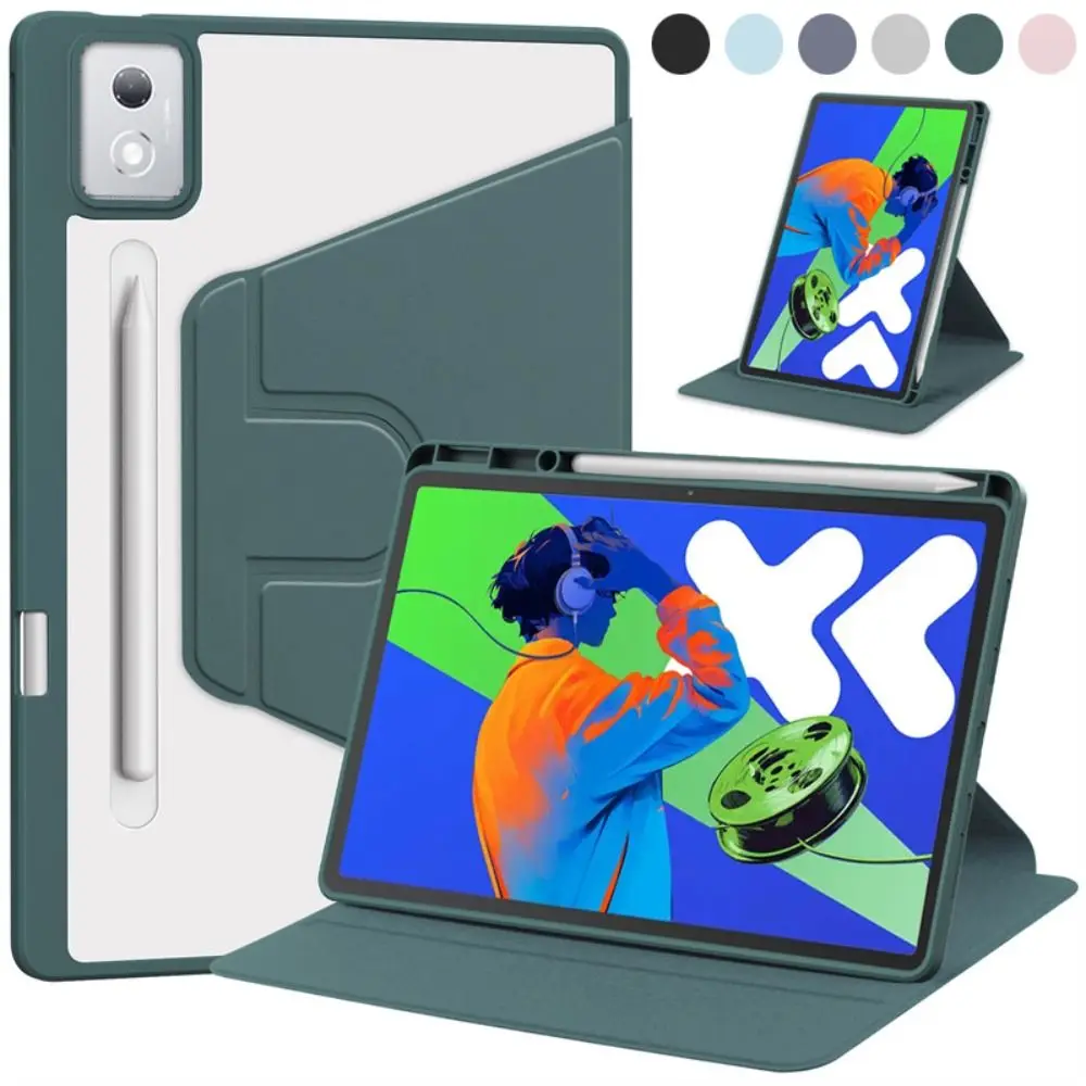 

Чехол для планшета с автоматическим режимом сна/пробуждения, умная акриловая фольга, жесткая вращающаяся подставка для Lenovo Xiaoxin Pad Pro 2025 12,7 дюйма