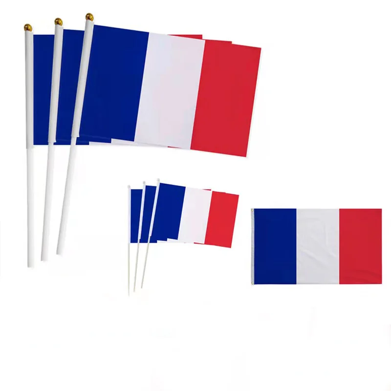 10 Pcs/lot France Hand Waving Flags 14x21cm France Flag Wholesale