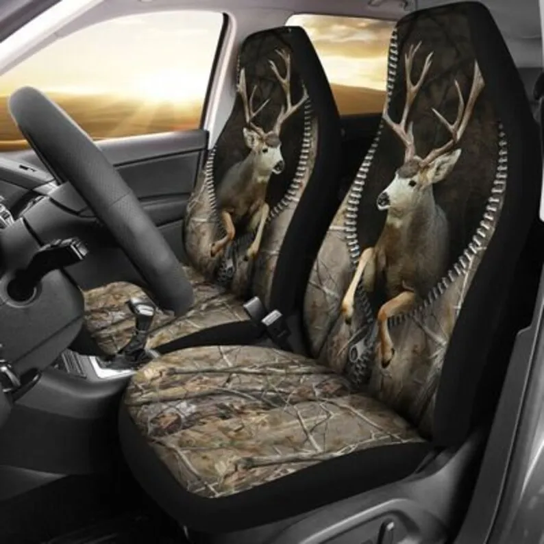 

Hunting Mule Deer Car Seat Covers Front seat covers fit most auto accessories SUV seat cover protection