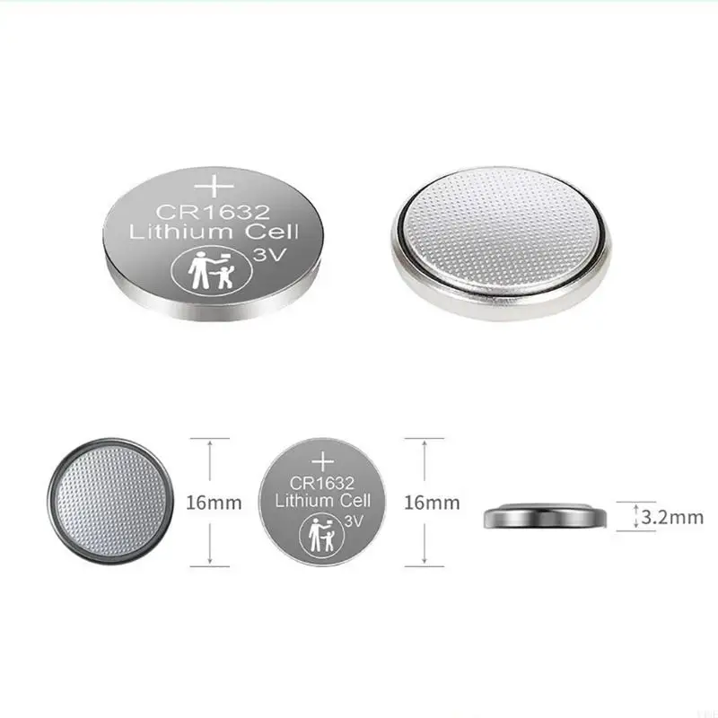 Y4UE 6pcs Botão Bateria CR1632 Baterias células da moeda lítio 3V CR1632 Electronic