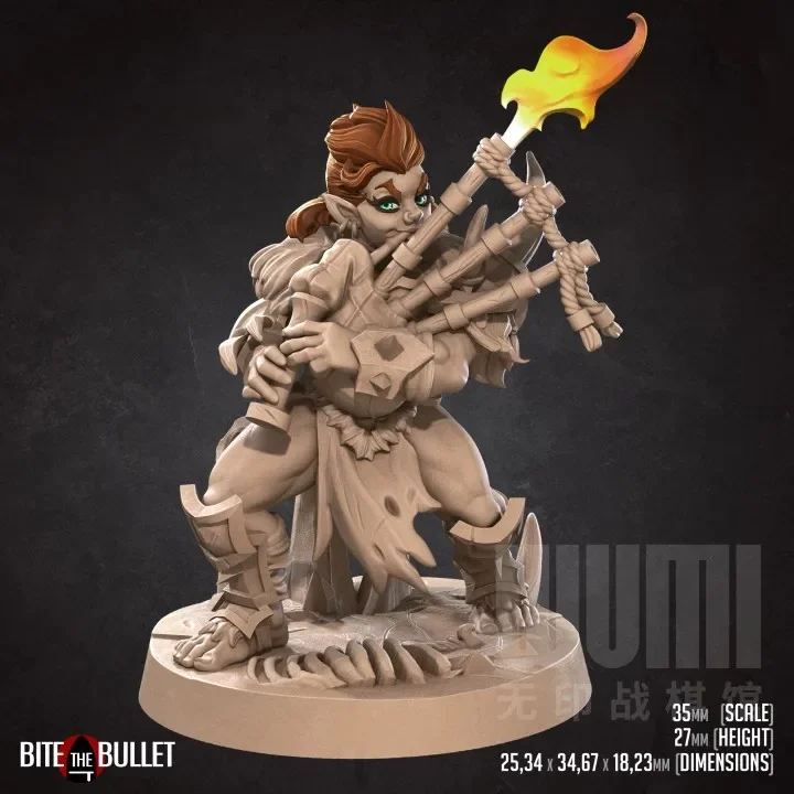 Miniature Resin Model Halfling Bard, Monk, Druid, Paladin, Thief, Ranger, Mage DND Pawn Unpainted