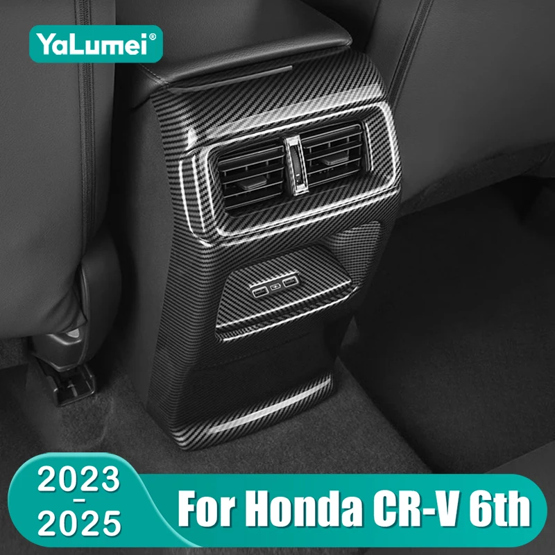 Für Honda CRV 2023 2024 2025 CR-V 6th Gen Hybrid Auto Hinten Klimaanlage outlet Vent Abdeckung ABS Carbon helle Schwarz Zubehör