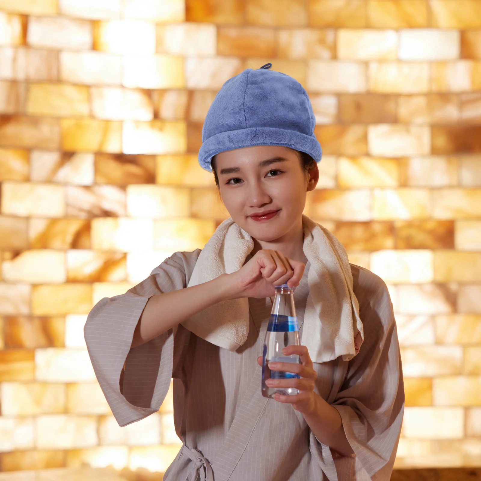 

Fleece Hat Wide Brim Breathable Shower Cap Bathing Hat For Sauna Accessories Sauna Room Felt Bath Accessory