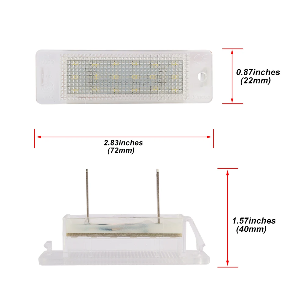 2PCS Car LED License Number Plate Lamp canbus for Opel ASTRA-F 1992-1998 For Opel CALIBRA 1989-1997 Auot Rear number Light