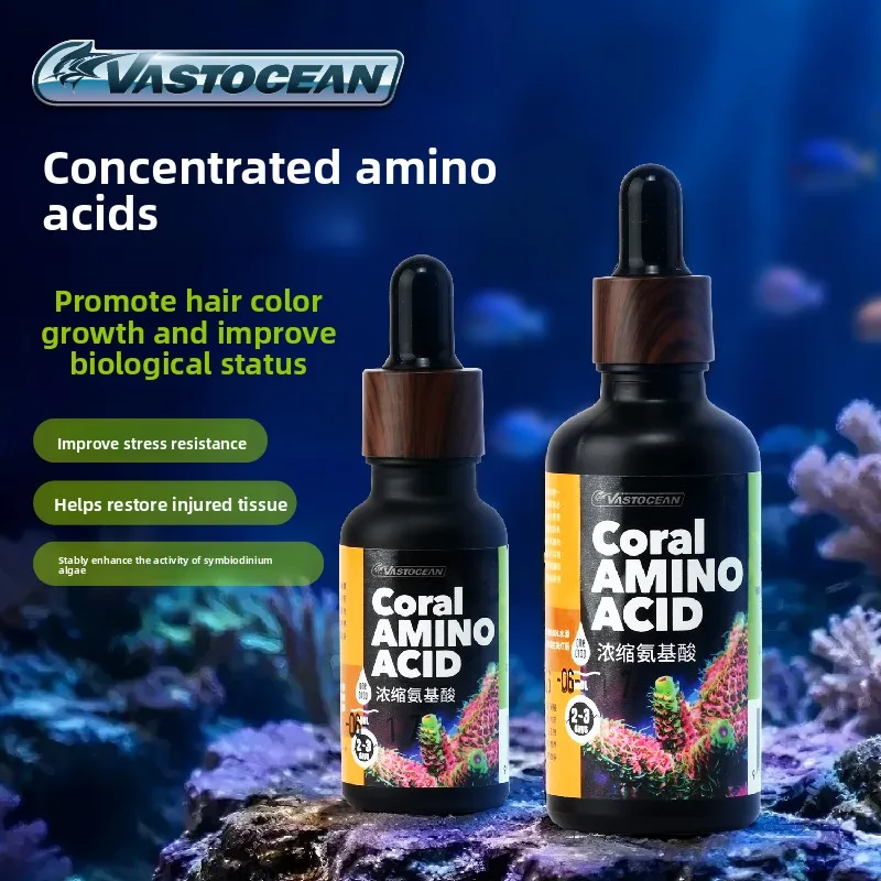 VASTOCEAN LPS Coral Food Liquid Amino Acid, Soft Coral Nutrition Supplement for Reef Tank, Growth & Color Enhancer