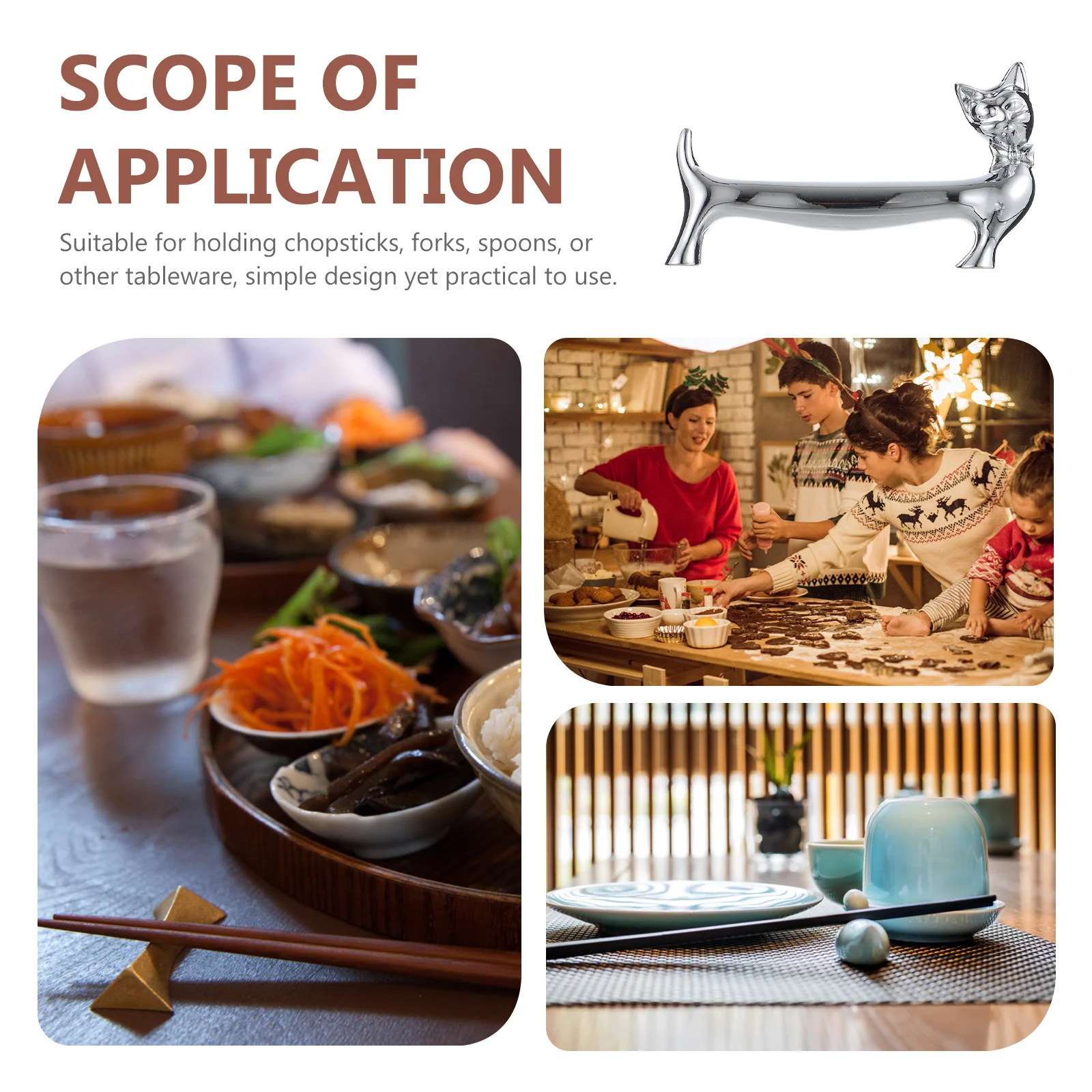 

2Pcs Metal Chopstick Holders Premium Alloy Smooth Surface Creative Stands for Utensils Storage Decorative Table Accessories