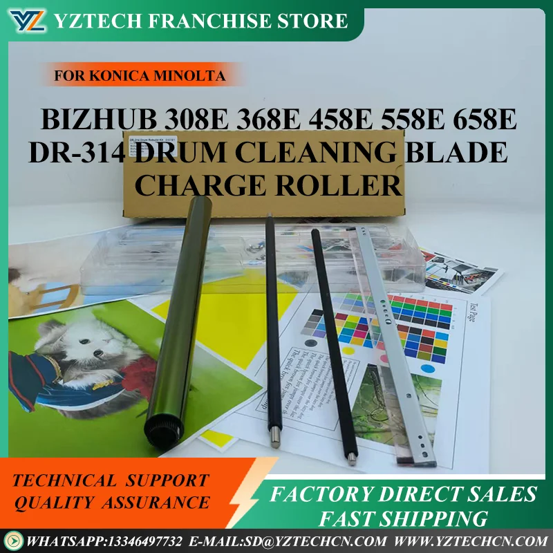 

1Set Drum Cleaning Blade Charge Roller DR-314 drum kits For KONICA MINOLTA Bizhub 308e 368e 458e 558e 658e 130K pages Drum Unit