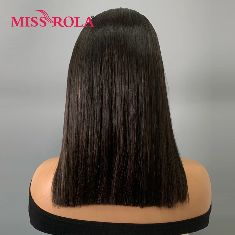 Miss Rola-Peluca de cabello humano liso con encaje frontal, pelo Remy brasileño con encaje HD, 5x5, 12A