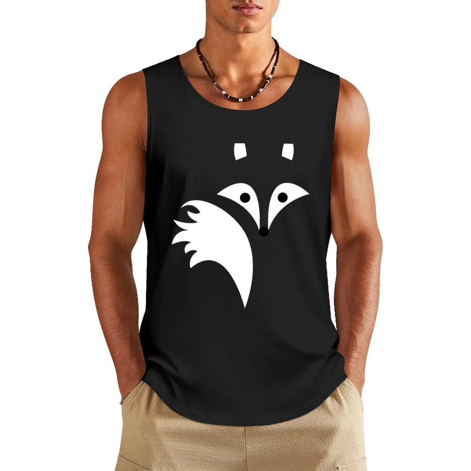 Fox Lines Tank Top sleeveless Men's t-shirts Men's summer t-shirt Sleeveless top t-shirt for man