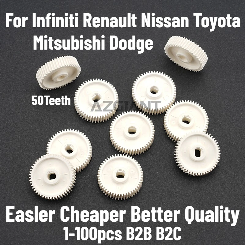 50T Mirror Gear For Infiniti Renault Nissan Mitsubishi Dodge Toyota Inner Repair Rearview Mirrors Fold Motor New Plastics Cog