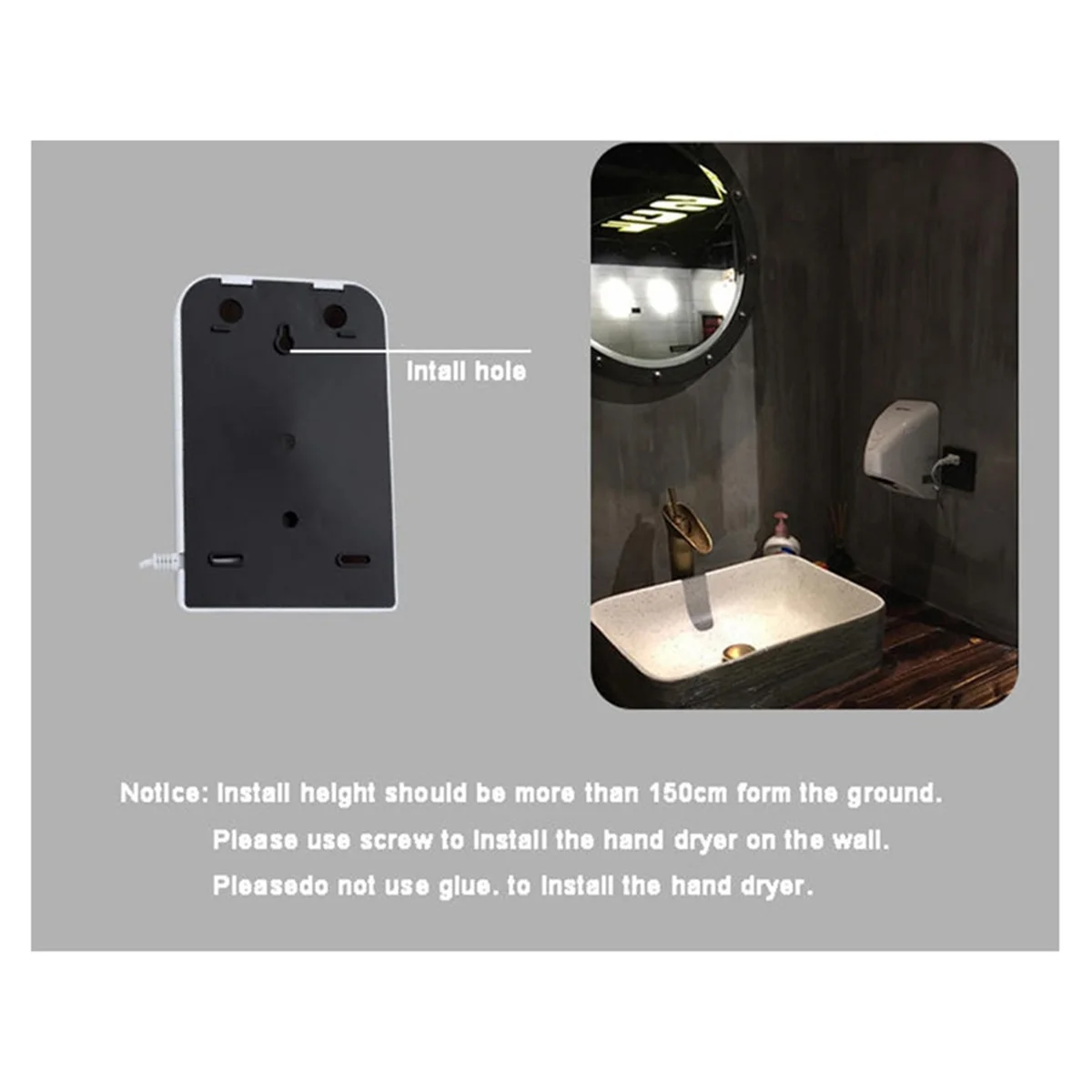 

SWXF 600W Automatic Hand Dryer Electric Heater Wind Hand Dryer Machine Hotel Bathroom Hand Dryer Household Equipment EU Plug