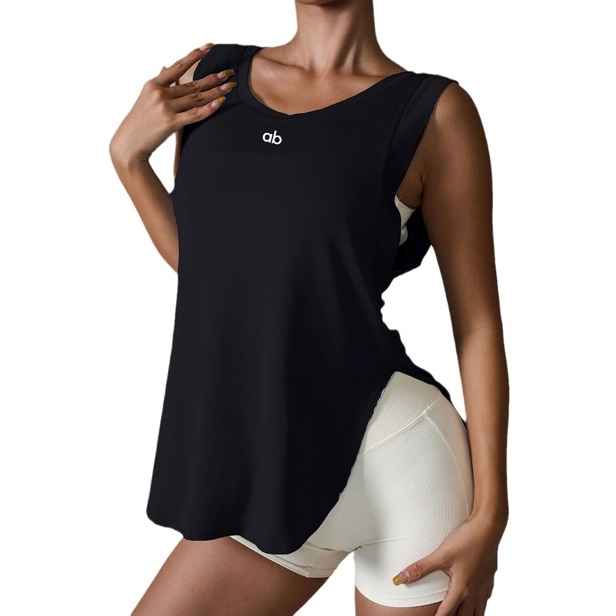 Women's Quick Dry Sleeveless Yoga Vest Loose Pullover Sports Blouse for Fitness Running Workout Athletic Gym Yoga Top image 2