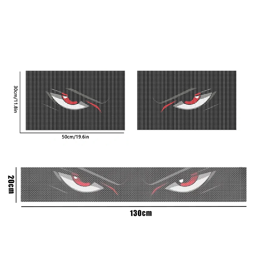 2 pack car headlight sticker grid eye decal, durable lampshade decorative sticker, suitable for car headlights and tail lights