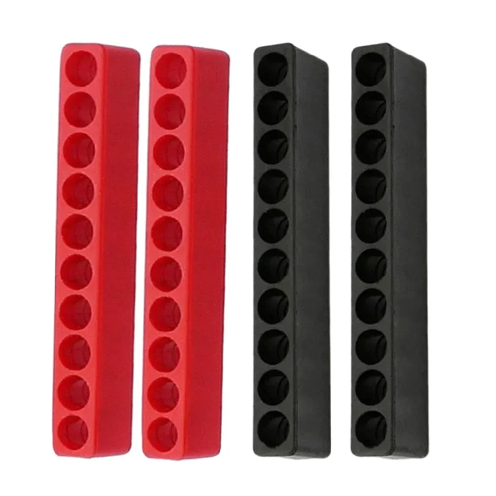 4pcs 10 Holes Screwdriver Bit Holder Storage Soft Rubber Organizer 1/4 Inch Hex Screwdriver Head Drill Bit Stand Case Power Tool