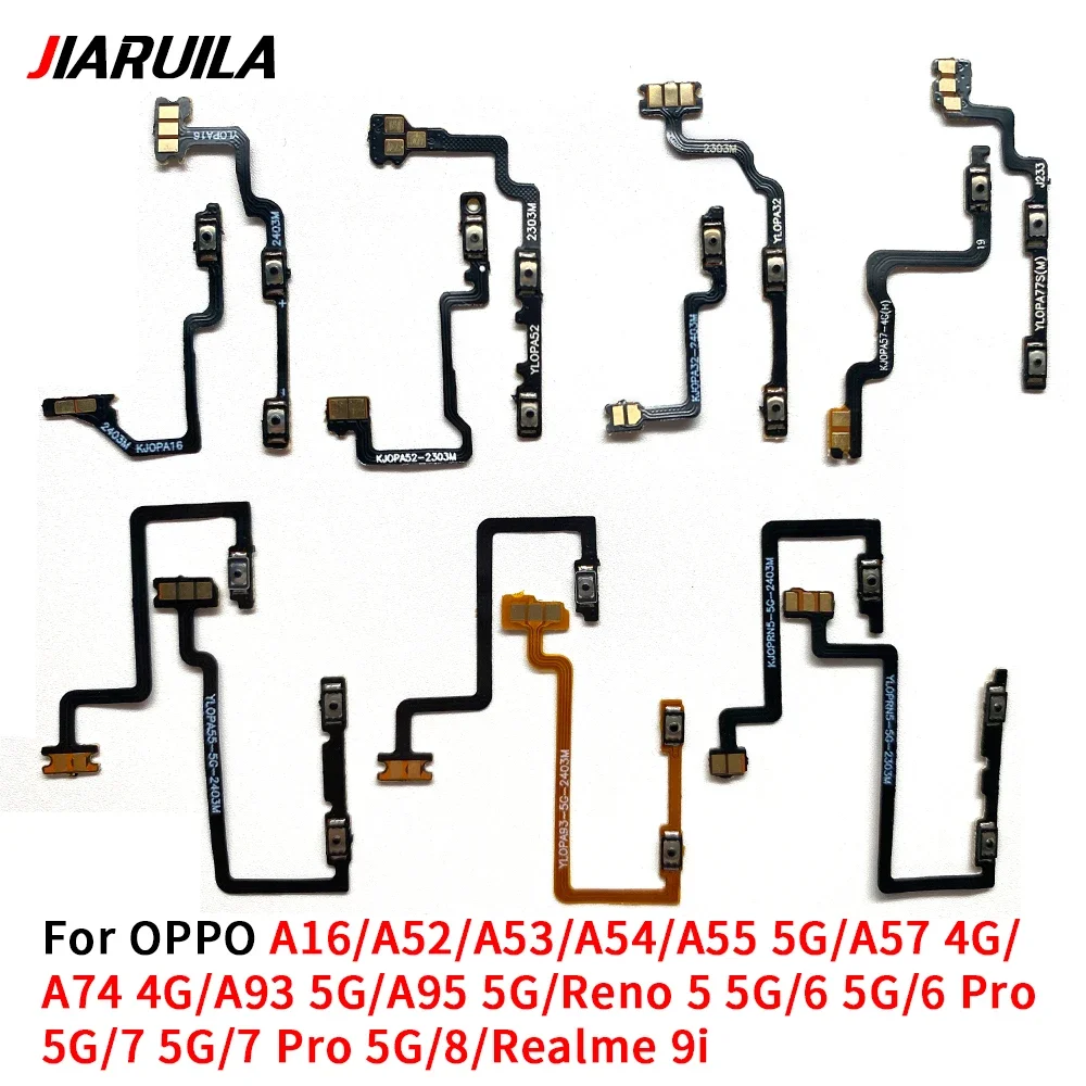 

For Oppo A16 A54 A52 A53 A55 5G A57 4G A74 A93 A95 5G Realme 9i Reno 5 6 7 Pro Power On Off Volume Side Button Key Flex Cable