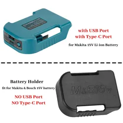 Per batteria Makita 18V portabatterie USB Type-C BL1840 BL1850 BL1860 adattatore per caricabatterie custodia per scaffale a ricarica rapida