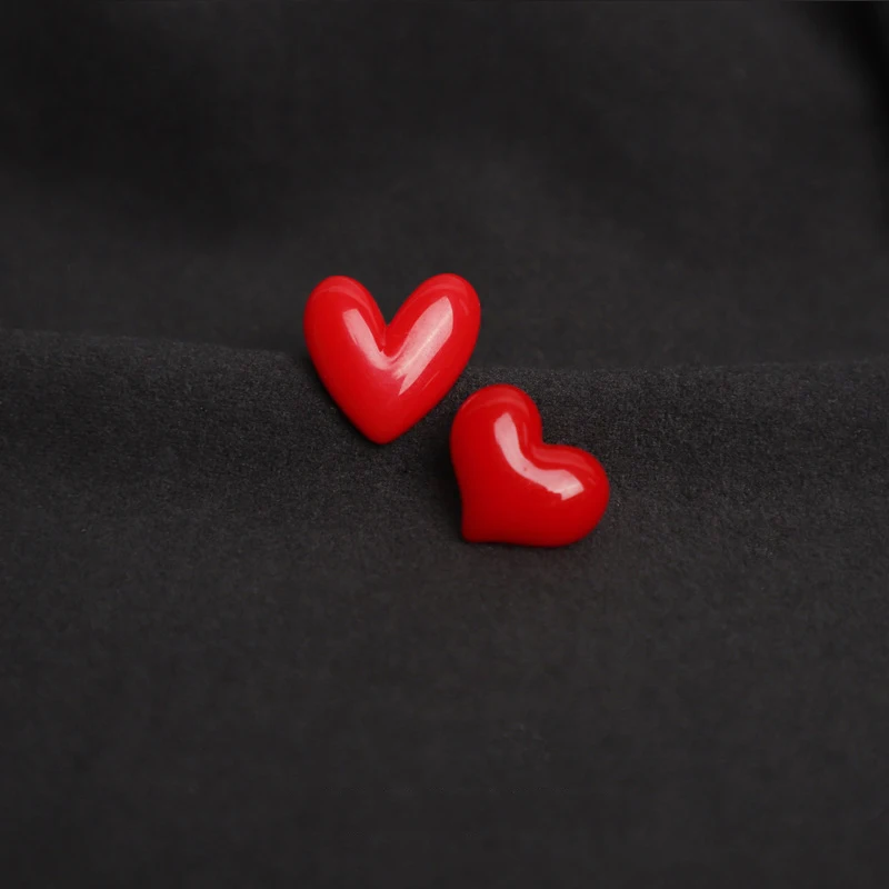 1PC Mini Red Love Heart Brooches for Women Men Cute Brooch Lapel Pins Badges Christmas 2024 New Year Couple Jewelry Gifts