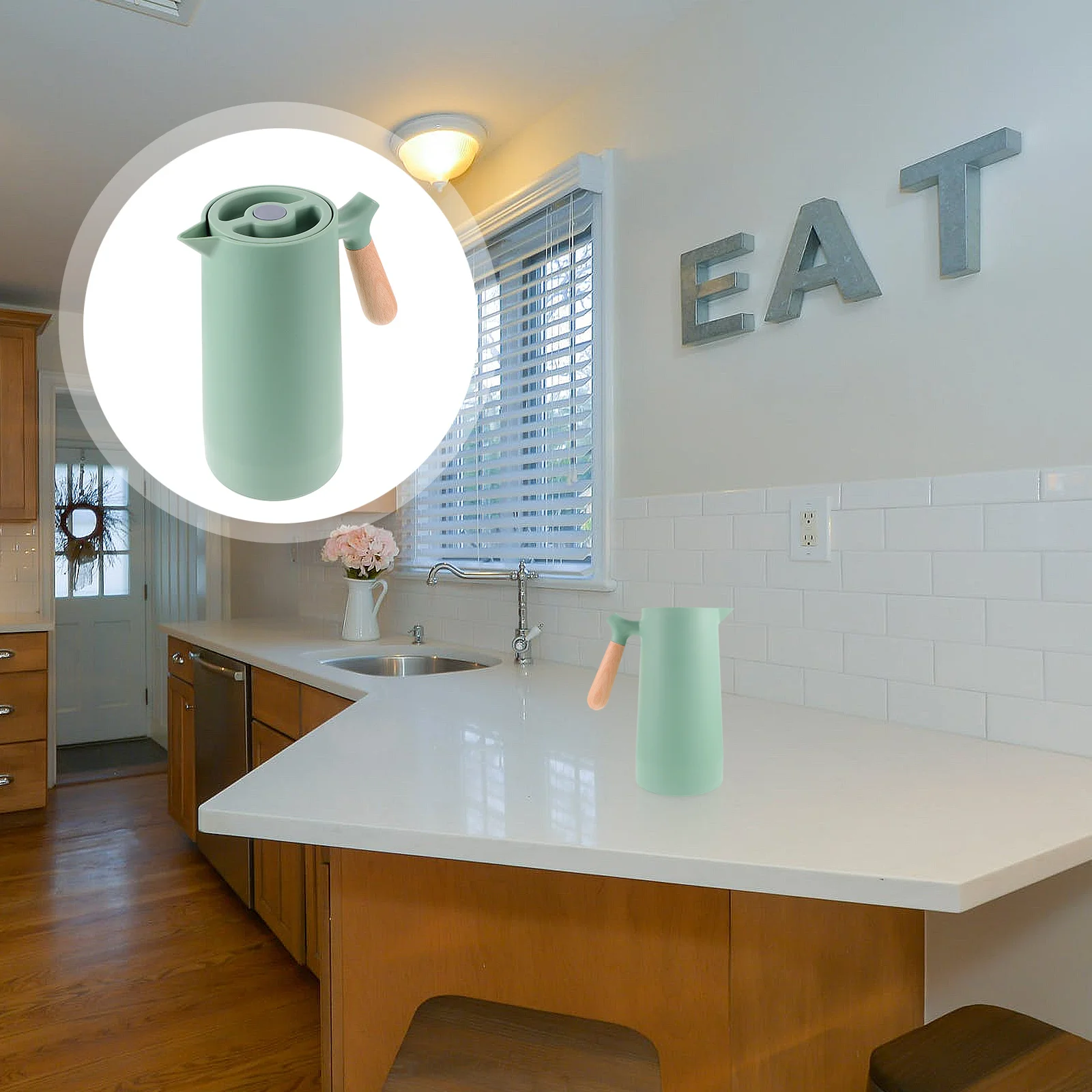 1 قطعة غلاية حرارية منزلية معزولة زجاجة ماء خزان زجاجي براد شاي صغير الدفء تصميم عصري سهل التجميع