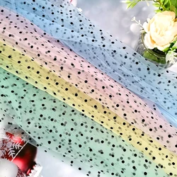 1Meter Polka Dot Gauze Black Tulle Mesh Fabric For Veils Dress Skirt Bra Home Curtain Decor Giftbox Photograph Sewing Material