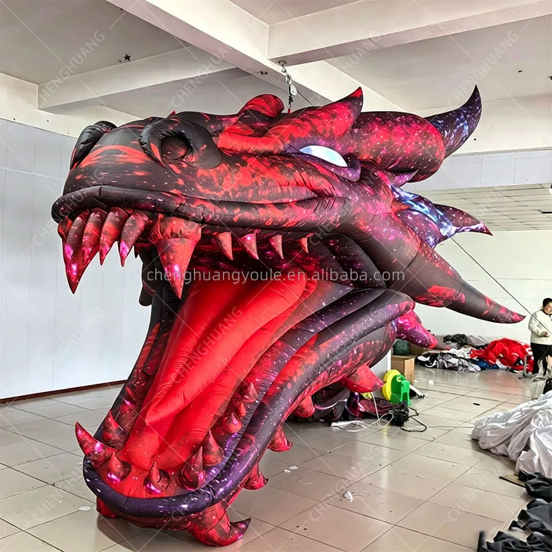 Giant Inflatable Dragon Head Model Lifelike Animal Head Ceiling Decoration Mall Concert Event Display Props