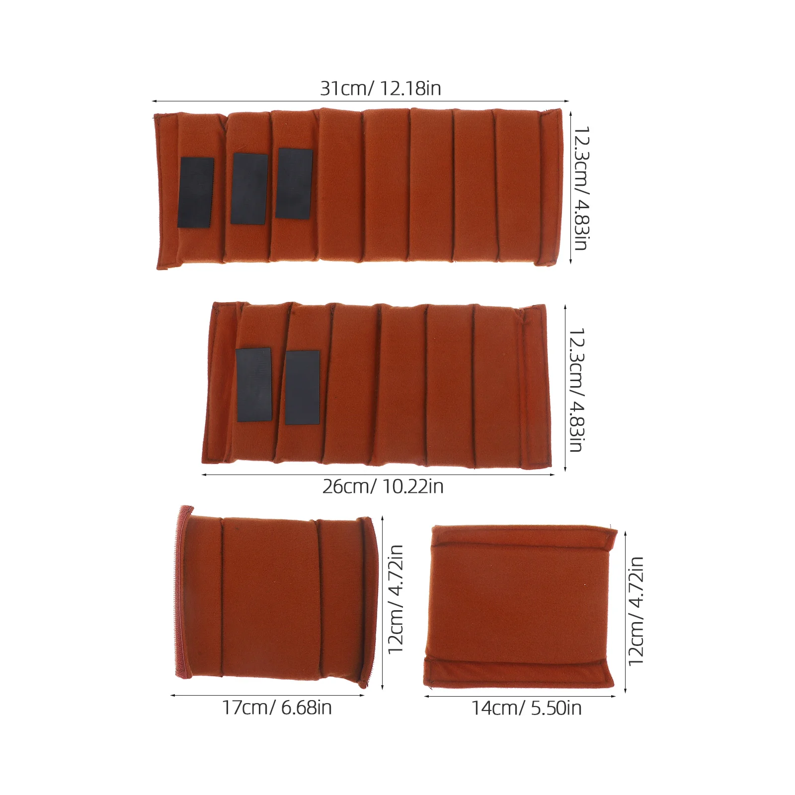 4 Pcs Camera Insert Accessories Brown Polyester Foam Dividers for Lens Gear Easy Adjustment Bag Inner Pouch