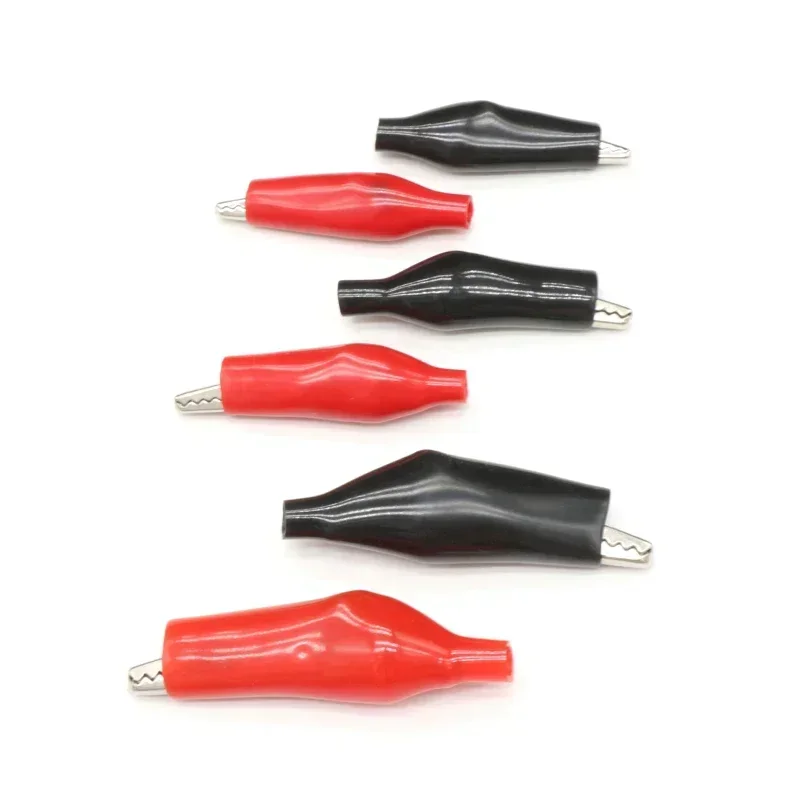 28mm Crocodile Clips Red Black Alligator Clips Electronic Battery Clamp Testing Probe for Car Test Lead Multimeter Probe