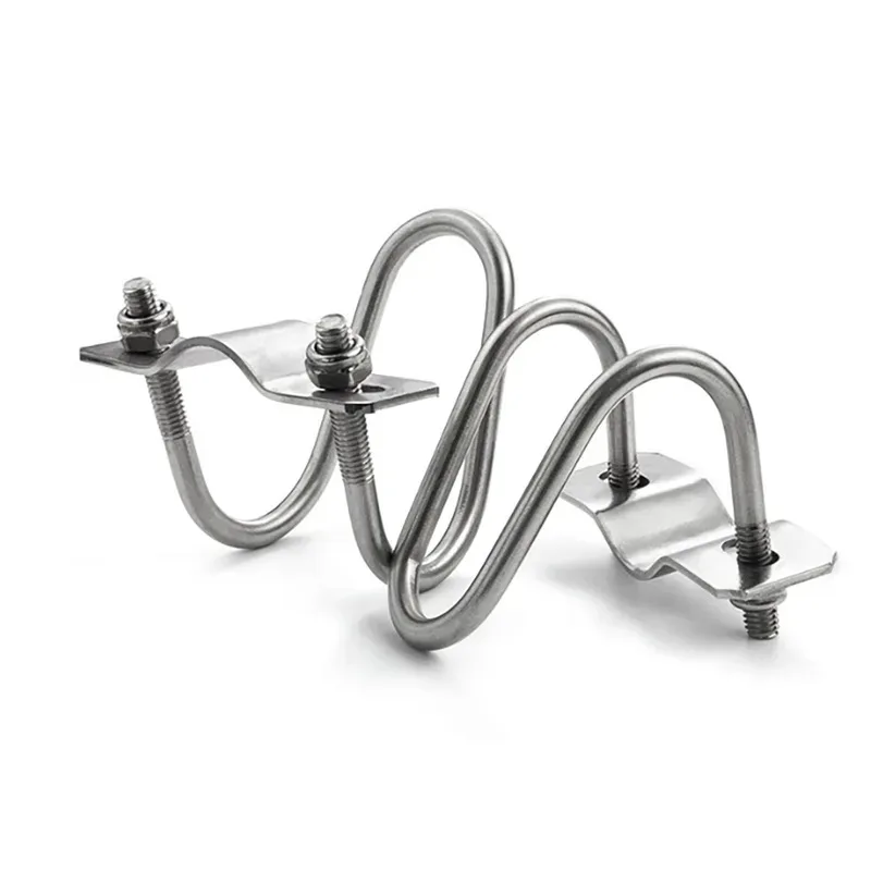 304 Stainless Steel Double U Shape Bolt Cross Pipe Clamp For Greenhouse And Animal Husbandry