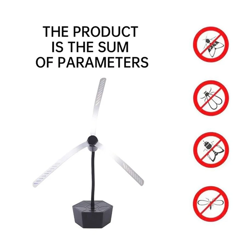 A01F-Fly Fans For Tables Portable Tabletop Fly Spining Fan Outdoor With Hook Bug Repellent Retractable Fly Fans