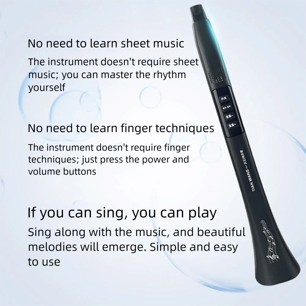 Tubo de música elétrica portátil, tom múltiplo, conexão bluetooth, maçarico elétrico, alto-falante de alta potência, instrumento musical