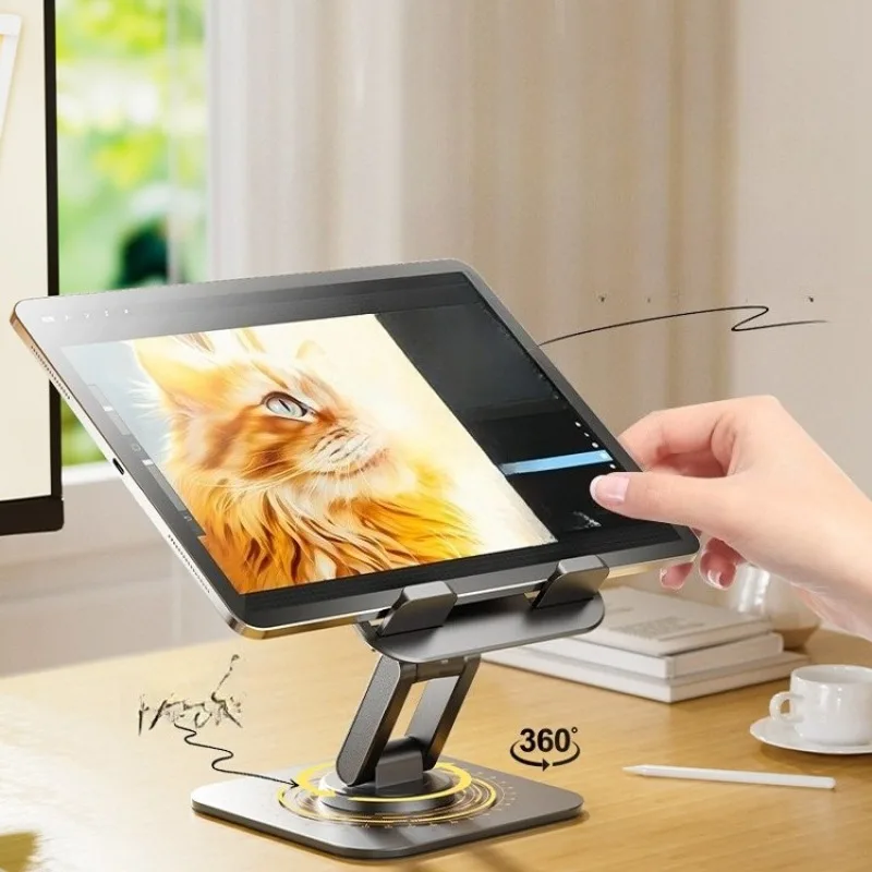 Mobile Phone and Tablet Holder Can Rotate 360 ° and Fold, Desktop Live Streaming Learning Holder Mobile Phone  Holder