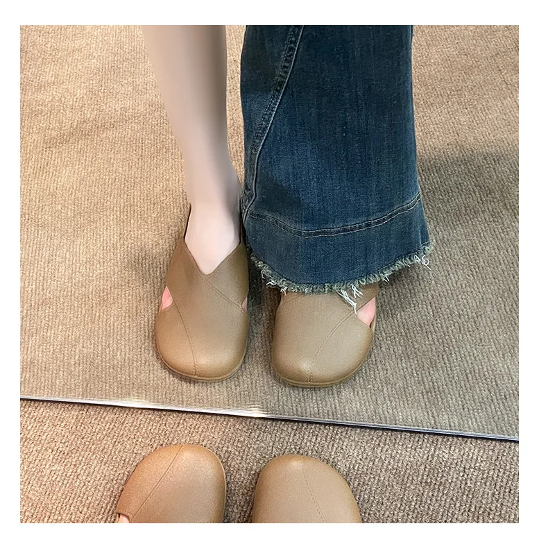2026 Neue Damen Römersandalen mit geschlossener Zehenpartie im französischen Feen-Stil für den Sommer – Outdoor Damen Römerslides – Detail 16
