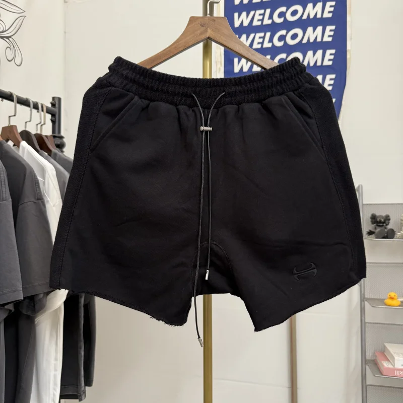 

Hide in Hills Loki Casual orts American High Street Sle Frayed Embroidered Logo ex Summer Faion Straight Leg m...