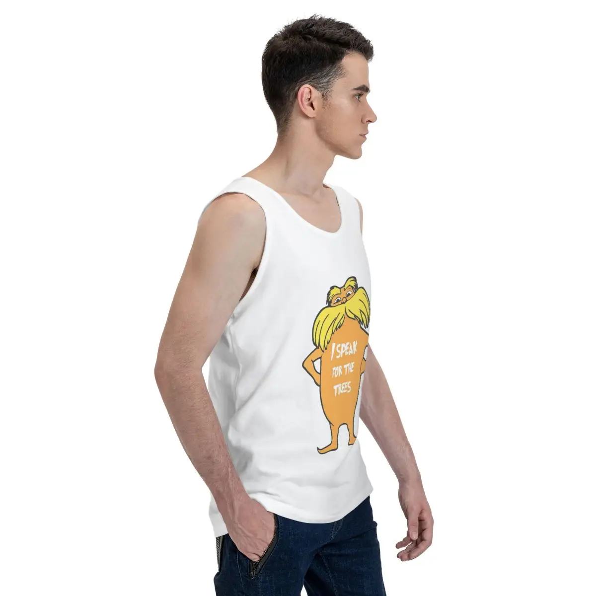 Lorax I Speak For The Trees 100% Cotton Men's Sweatshirt Vest Sleeveless Clothing Tees Men Tank Tops T-shirt
