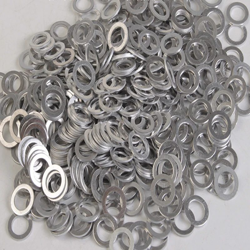 20/50PCS M6-M26 Aluminum Flat Washer Flat Ring Gasket Plug Oil Seal Fittings Washers Assortment Fastener Hardware Accessories