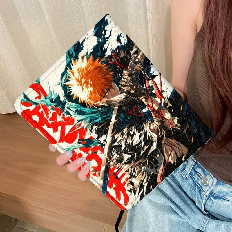 بليتش أنيمي التوضيح لباد برو الهواء Mini 1 2 3 4 5 6 7 7 8th 9th 10th 11th 10.2 9.7 10.5 10.9 11 12.9 حافظة كمبيوتر لوحي #2