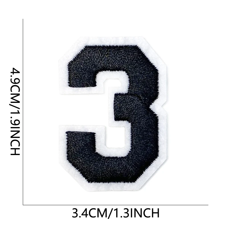 Buchstaben-Aufnäher zum Aufbügeln für Kleidung, bestickt, schwarzes Alphabet, Parches, Bordado Para Ropa Letras Diy Nas Innovki Baby Sew Backpack De – Detail 12